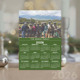 Calendar with Photo - Full Year View Holiday Card