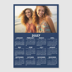 Calendar with Photo Full Year View Modern Magnet