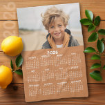 Calendar with Photo - Year View - Terra Cotta Tea Towel<br><div class="desc">A very useful item for your kitchen. A calendar printed on a kitchen towel combines practicality with convenience, transforming a kitchen workspace essential into a fun memory keeper. This innovative design features a full-year or monthly calendar layout integrated into the towel's surface, allowing users to track dates without cluttering their...</div>