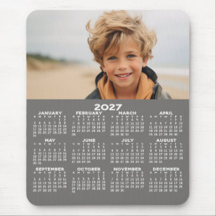 Calendar with Photo - Year View Vertical Mouse Mat