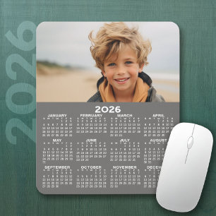 Calendar with Photo - Year View Vertical Mouse Mat
