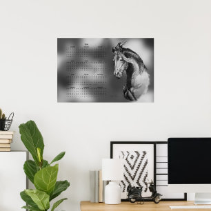 Calendar, Yearly Beautiful Stallion Horse Poster