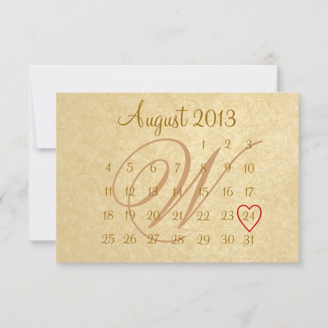 Calender Wedding Invitation (Front)