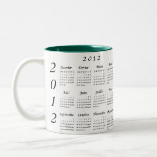 Calendrier 2012 français Two-Tone coffee mug