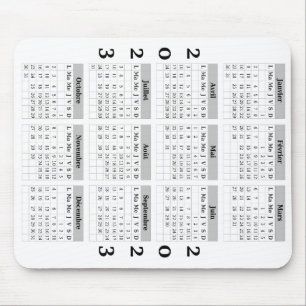 Calendrier 2023 sur tapis de souris mouse mat