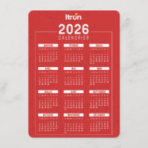 Calendrier 2026 Rouge Français