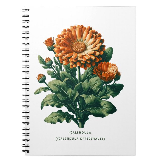 Calendula Flower Floral Herbal Journal (Front)