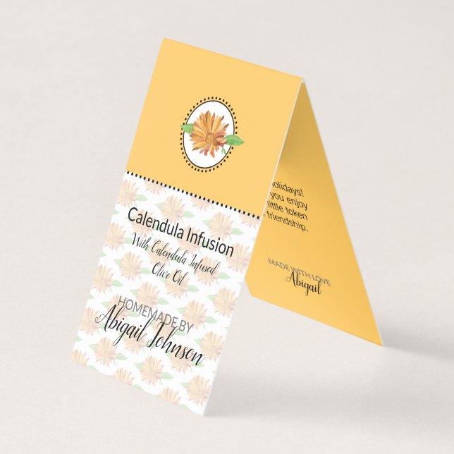 Calendula Homemade Bath & Body Label | Gift Tag (Front)