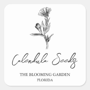 Calendula Seeds label