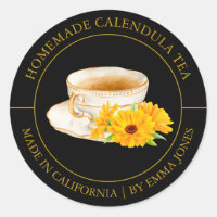Calendula Tea Modern label