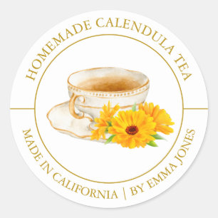 Calendula Tea Modern label