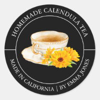 Calendula Tea Modern label