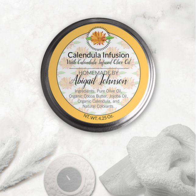 Calendula Wildflower Handmade Artisan Gift Label (Creator Uploaded)