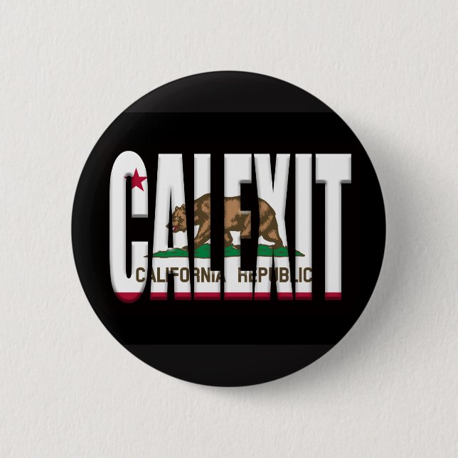 Calexit and California Flag 6 Cm Round Badge (Front)