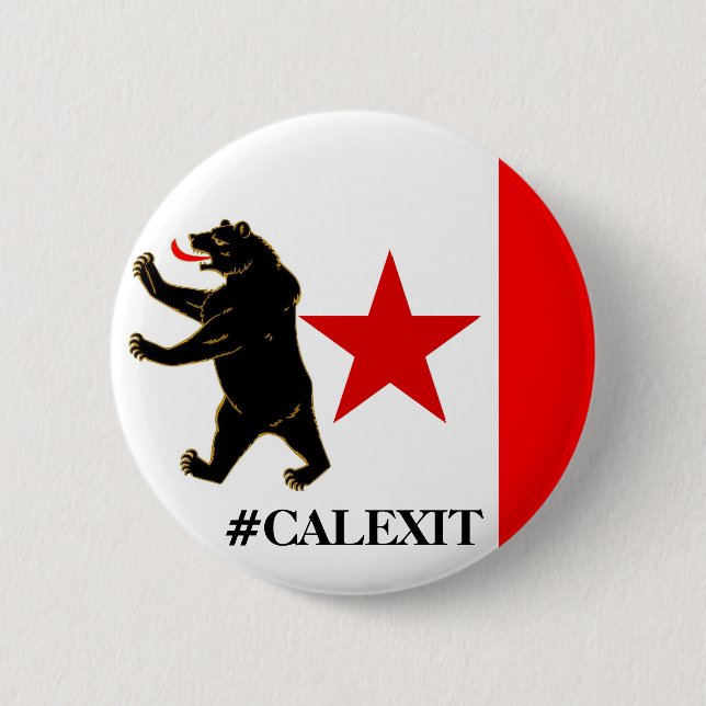 Calexit Historical Storm Flag Political Button (Front)