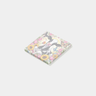 Calf in a Vibrant Floral and Butterfly Wonderland Post-it Notes