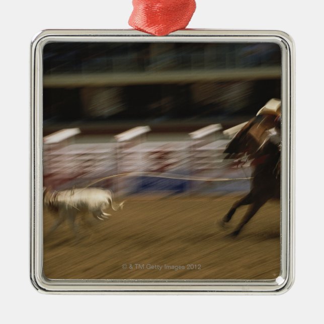 Calf Roping, Calgary Stampede Metal Tree Decoration (Front)