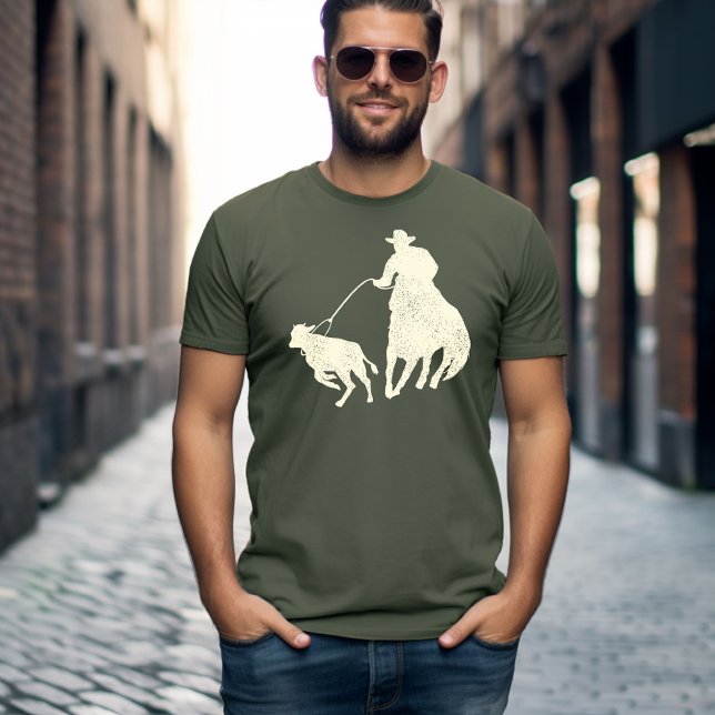 Calf Roping Cowboy T-Shirt (Creator Uploaded)