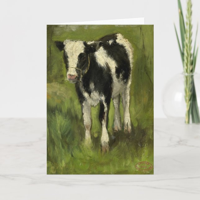 Calf, Spotted Black and White | Geo Poggenbeek Card (Front)