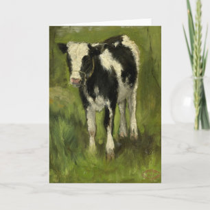 Calf, Spotted Black and White   Geo Poggenbeek Card