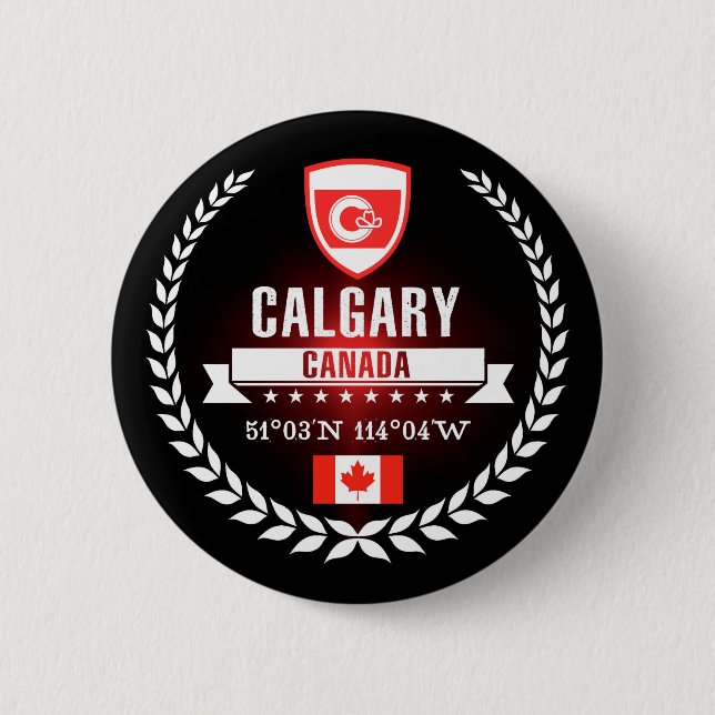 Calgary 6 Cm Round Badge (Front)