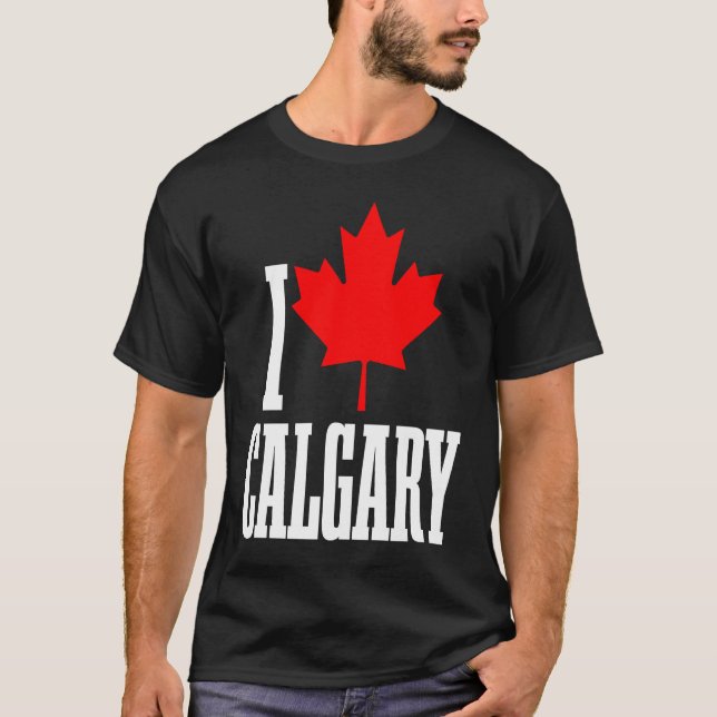 Calgary Alberta Canada Maple Leaf Canadian Flag Pr T-Shirt (Front)