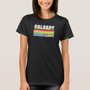Calgary Alberta Canada Rainbow Gay Pride Merch Ret T-Shirt