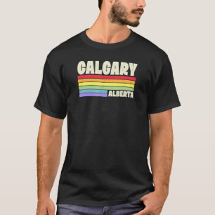 Calgary Alberta Canada Rainbow Gay Pride Merch Ret T-Shirt