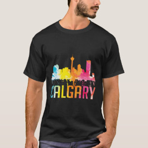 Calgary Alberta Canada Watercolor City Skyline Sou T-Shirt