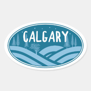 Calgary Alberta Outdoors Oval Sticker