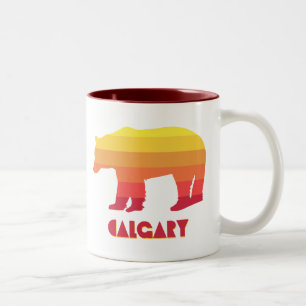 Calgary Alberta Rainbow Bear Two-Tone Coffee Mug