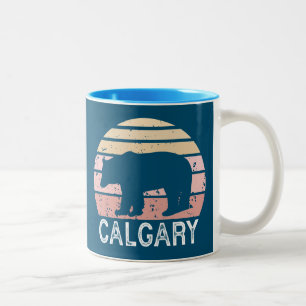 Calgary Alberta Retro Bear Two-Tone Coffee Mug