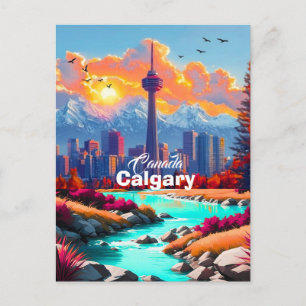 Calgary Alberta Travel Postcard, Alberta Postcard, Postcard