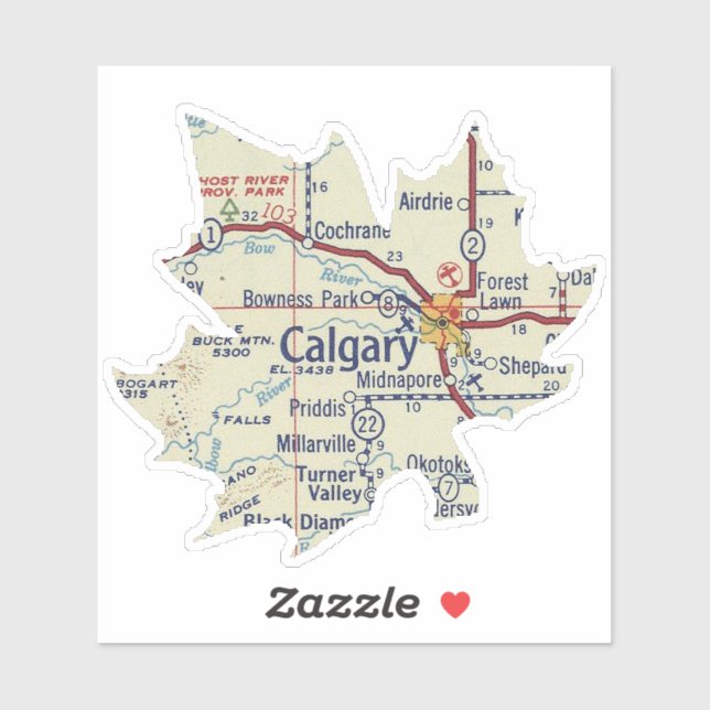 Calgary Alberta Vintage Map (Sheet)