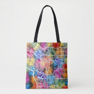 Calgary Canada City Map Tote Bag