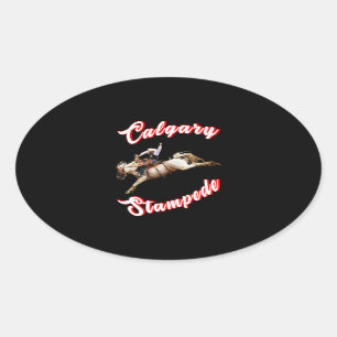 Calgary Canada Hourse July Riders Calgary Stampede Oval Sticker