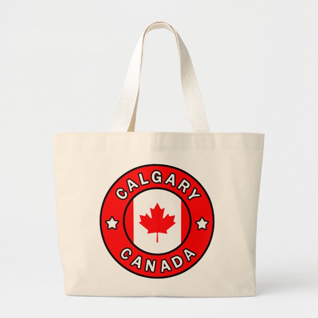 Calgary Canada Large Tote Bag (Front)