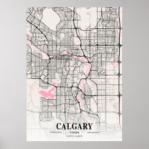 Calgary - Canada Neapolitan City Map Poster
