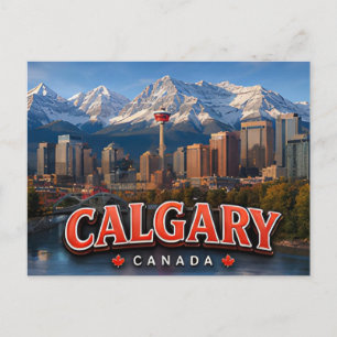 Calgary Canada Rockies Gateway Western Travel 🏔️ Postcard