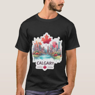 Calgary Canada Skyline Art T-Shirt