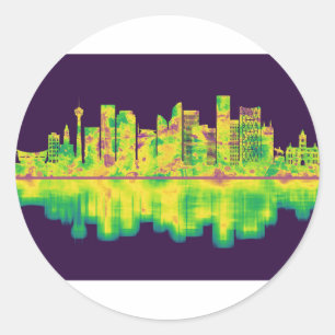 Calgary Canada Skyline Classic Round Sticker