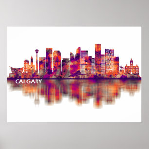 Calgary Canada Skyline Poster