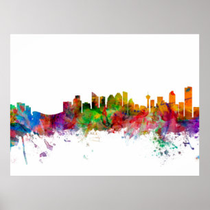 Calgary Canada Skyline Poster