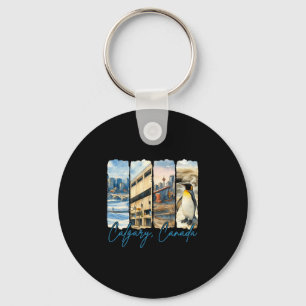 Calgary Canada Traveling Trip Brushstroke Souvenir Key Ring