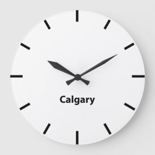 Calgary City Time Zone Newsroom Wall Large Clock