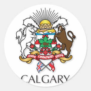 Calgary coat of arms classic round sticker