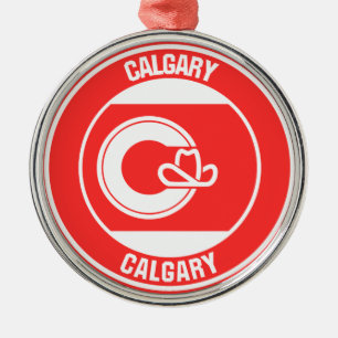 Calgary Columbia Round Emblem Metal Tree Decoration