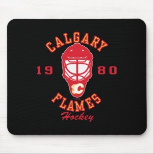 Calgary Flames Hockey Mask Black Nhl Officially Li Mouse Mat