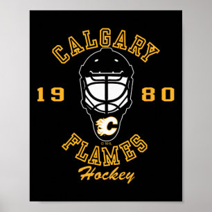 Calgary Flames Hockey Mask Red Nhl Officially Lice Poster