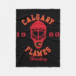 Calgary Flames Hockey Mask White Nhl Officially Li Fleece Blanket